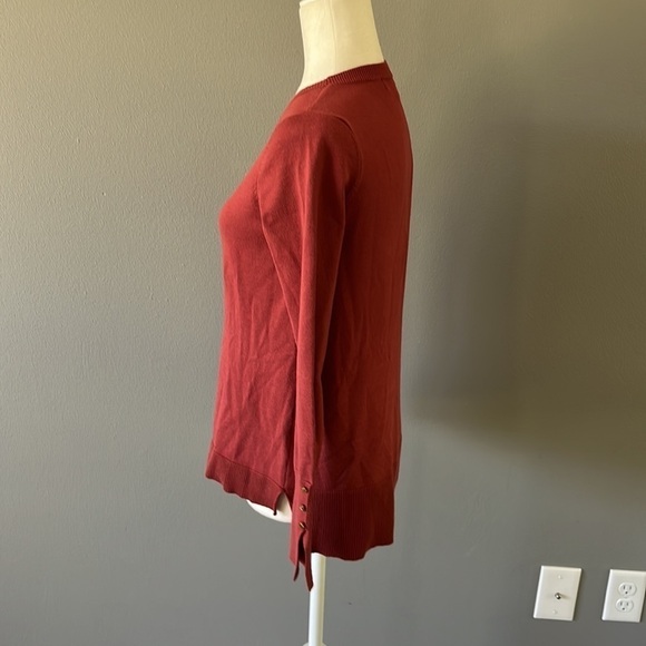 Philosphy Red Sweater with Gold Button Detail - Picture 4 of 10